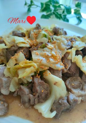 ご飯が進む♡ラム肉とキャベツの味噌炒め-レシピのメイン写真
