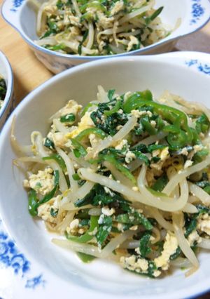 簡単!卵入りニラもやし炒め-レシピのメイン写真