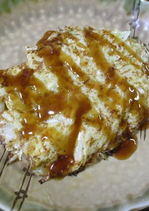 余ったキャベツで簡単お好み焼き風オムレツ-レシピのメイン写真