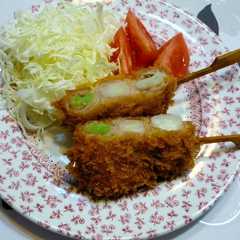 รูปของ 簡単☆長ねぎの豚バラ巻き串揚げ