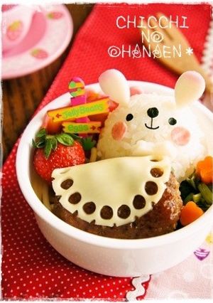 ＊キャラ弁＊　レースなハンバーグ♪-レシピのメイン写真