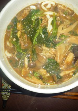 きのことほうれん草の和風カレーうどん-レシピのメイン写真