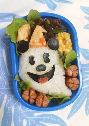 ☆キャラ弁:ミッキーハロウィンおばけ☆-レシピのメイン写真