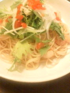 海老と水菜の和風パスタ-レシピのメイン写真