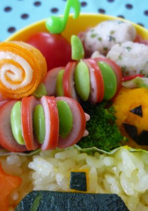お弁当おかず☆枝豆とウインナでかぼちゃ♪-レシピのメイン写真