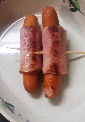 お弁当に♪ソーセージのベーコン巻き-レシピのメイン写真