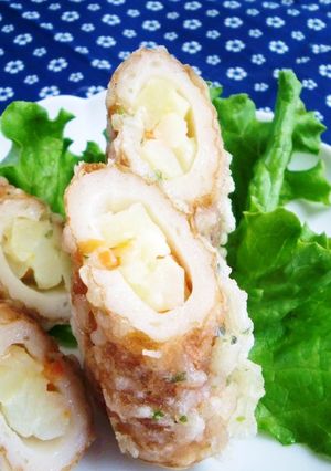 熊本で食べた　★ちくわサラダ天★-レシピのメイン写真
