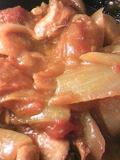 鶏ささみと玉葱とトマトのソースカレー炒め-レシピのメイン写真