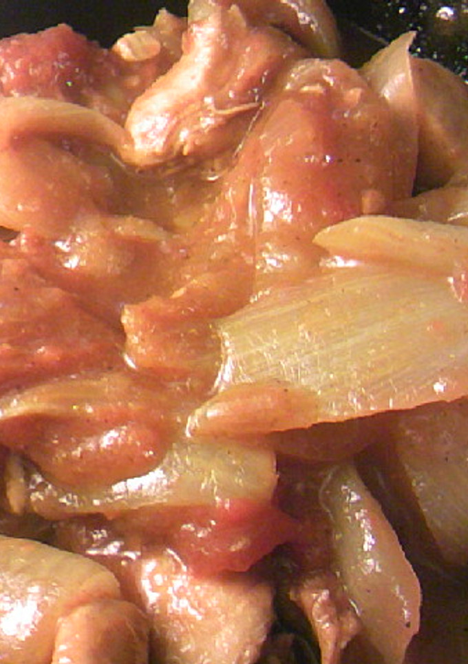 鶏ささみと玉葱とトマトのソースカレー炒め-レシピのメイン写真
