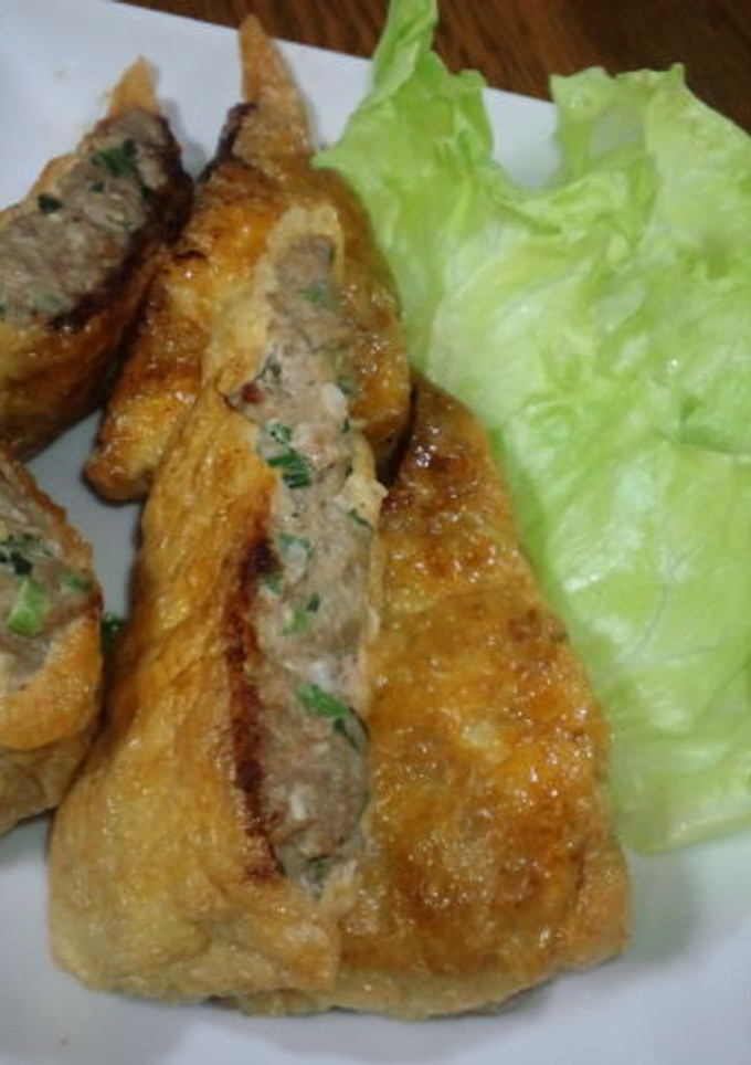 ぎょうざだね油揚げ詰め焼き-レシピのメイン写真