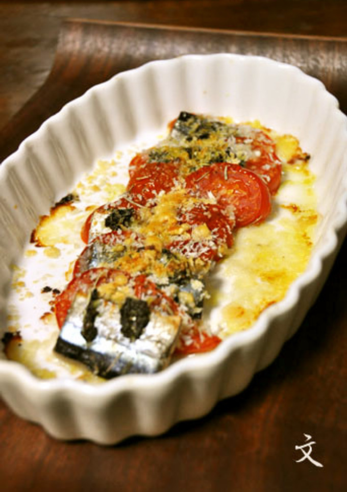 秋刀魚とトマトのオーブン焼き-レシピのメイン写真