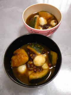 *カボチャと小豆のおしるこ*-レシピのメイン写真
