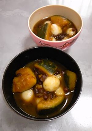 *カボチャと小豆のおしるこ*-レシピのメイン写真