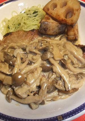 豚肉ときのこクリームソース-レシピのメイン写真