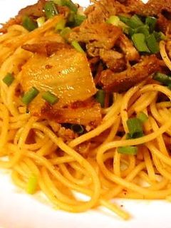 ☆豚キムチのぺペロンチーノなパスタ☆-レシピのメイン写真