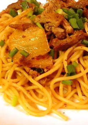 ☆豚キムチのぺペロンチーノなパスタ☆-レシピのメイン写真