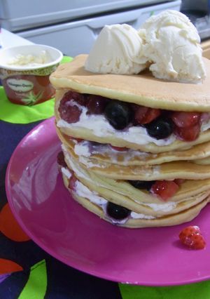 アイスのっけホットケーキタワー-レシピのメイン写真