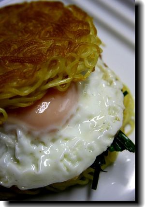 ニラ玉麺バーガー　-レシピのメイン写真