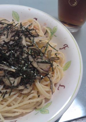 便秘解消！タラコスパに舞茸あう♪♪-レシピのメイン写真
