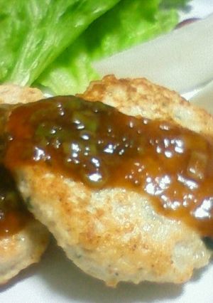 レンコン・ムネ肉・青じそで簡単ハンバーグ-レシピのメイン写真