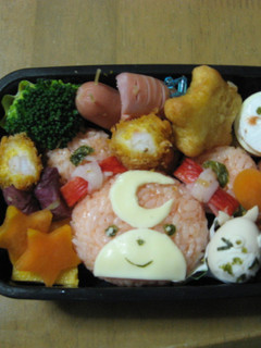 キャラ弁ポケモン リボン付きヒメグマ弁当-レシピのメイン写真