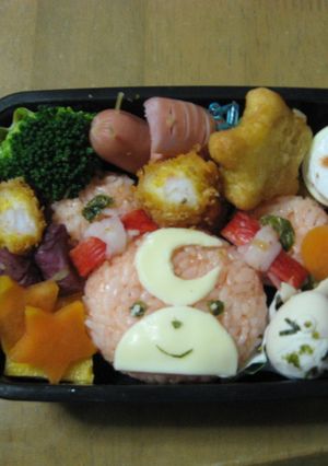 キャラ弁ポケモン　リボン付きヒメグマ弁当-レシピのメイン写真