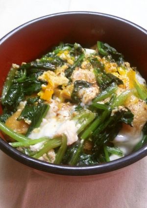 〜お揚げ丼〜ほうれん草と油あげの卵とじ-レシピのメイン写真