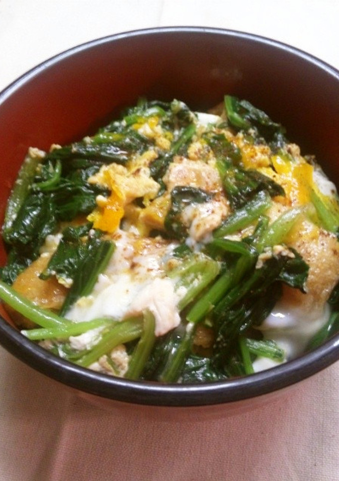 〜お揚げ丼〜ほうれん草と油あげの卵とじ-レシピのメイン写真