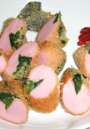 ほうれん草を食べた♪魚肉ソーセージフライ-レシピのメイン写真