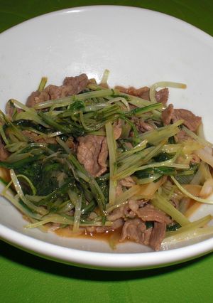 水菜と牛肉のしゃきしゃき炒め-レシピのメイン写真