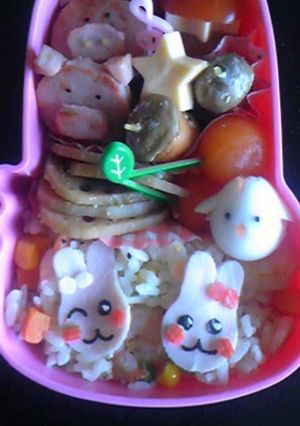 キャラ弁　森の動物達-レシピのメイン写真