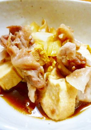 あと一品にレンジで4分!豚こまde肉豆腐-レシピのメイン写真