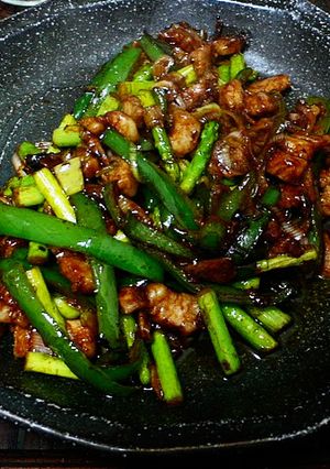 アスパラと豚バラ肉の甜麺醤香ばしいよ炒め-レシピのメイン写真