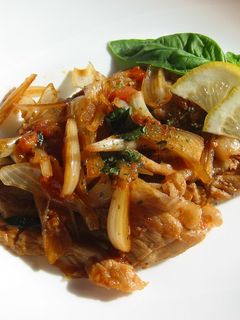 ✤豚肉とらっきょうのバジルトマト炒め✤-レシピのメイン写真