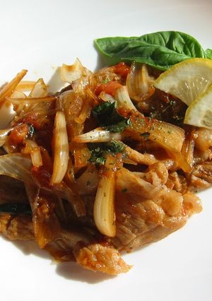✤豚肉とらっきょうのバジルトマト炒め✤-レシピのメイン写真