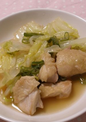 切って煮るだけ、白菜と鶏肉のしょうゆ煮-レシピのメイン写真