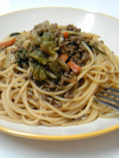 ひき肉とレタスの和風パスタ-レシピのメイン写真