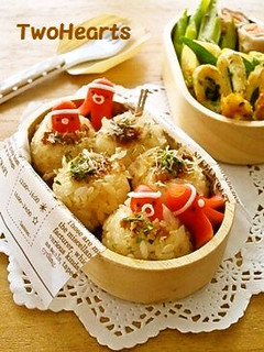 キャラ弁❤タコ君がINたこ焼き風おにぎり-レシピのメイン写真