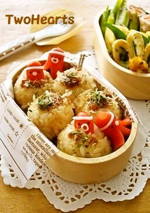 キャラ弁❤タコ君がINたこ焼き風おにぎり-レシピのメイン写真