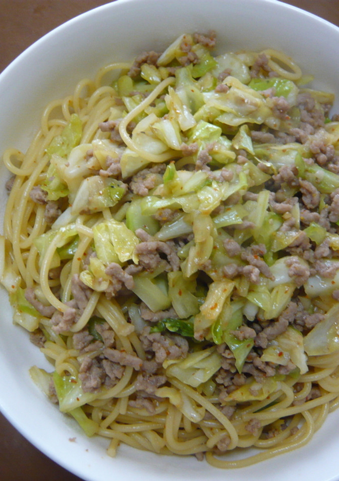 超簡単☆キャベツとひき肉の和風パスタ-レシピのメイン写真
