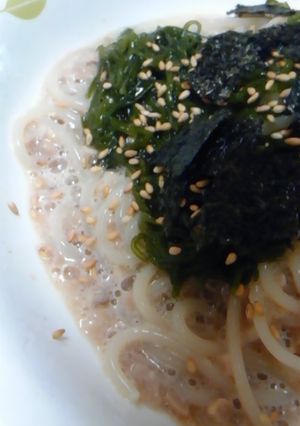 納豆×豆乳で簡単！冷製クリームパスタ-レシピのメイン写真