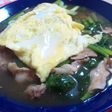 小松菜と豚肉のあんかけ★卵のっけ