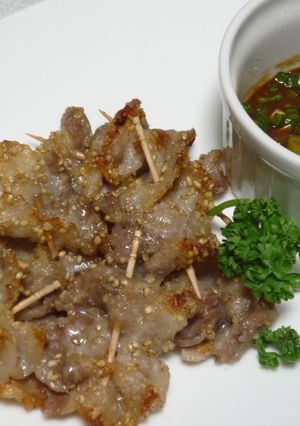 韓国風　簡単レシピ　豚バラの串焼き-レシピのメイン写真