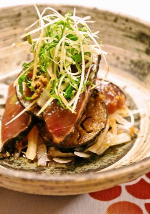 揚げ茄子とカツオのづけ-レシピのメイン写真