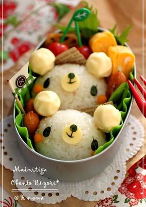 お弁当に♪簡単くまさんおにぎり-レシピのメイン写真