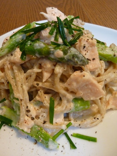 レンジで簡単☆鮭のレモンクリームパスタ-レシピのメイン写真