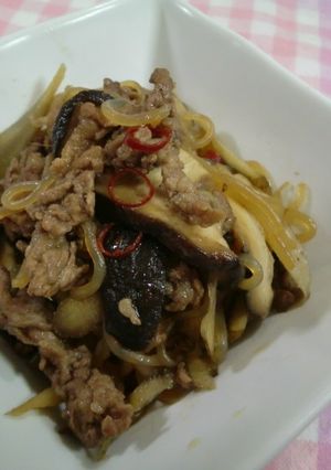 ごぼうと牛肉のピリ辛炒め-レシピのメイン写真
