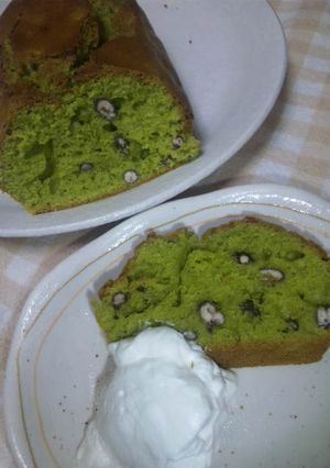 抹茶のパウンドケーキ☆クリーム添え-レシピのメイン写真