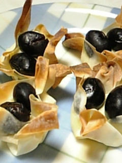 ★黒豆とクリームチーズのワンタン焼★-レシピのメイン写真