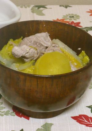 さつまいもと豚肉のおみそ汁-レシピのメイン写真